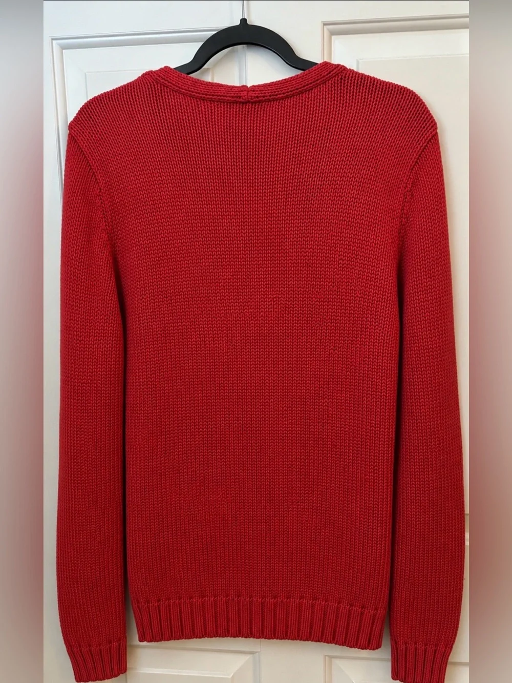 Michael Kors Sweater 100% Cotton Red V-Neck Cable Sweater Size - XL **NWT**